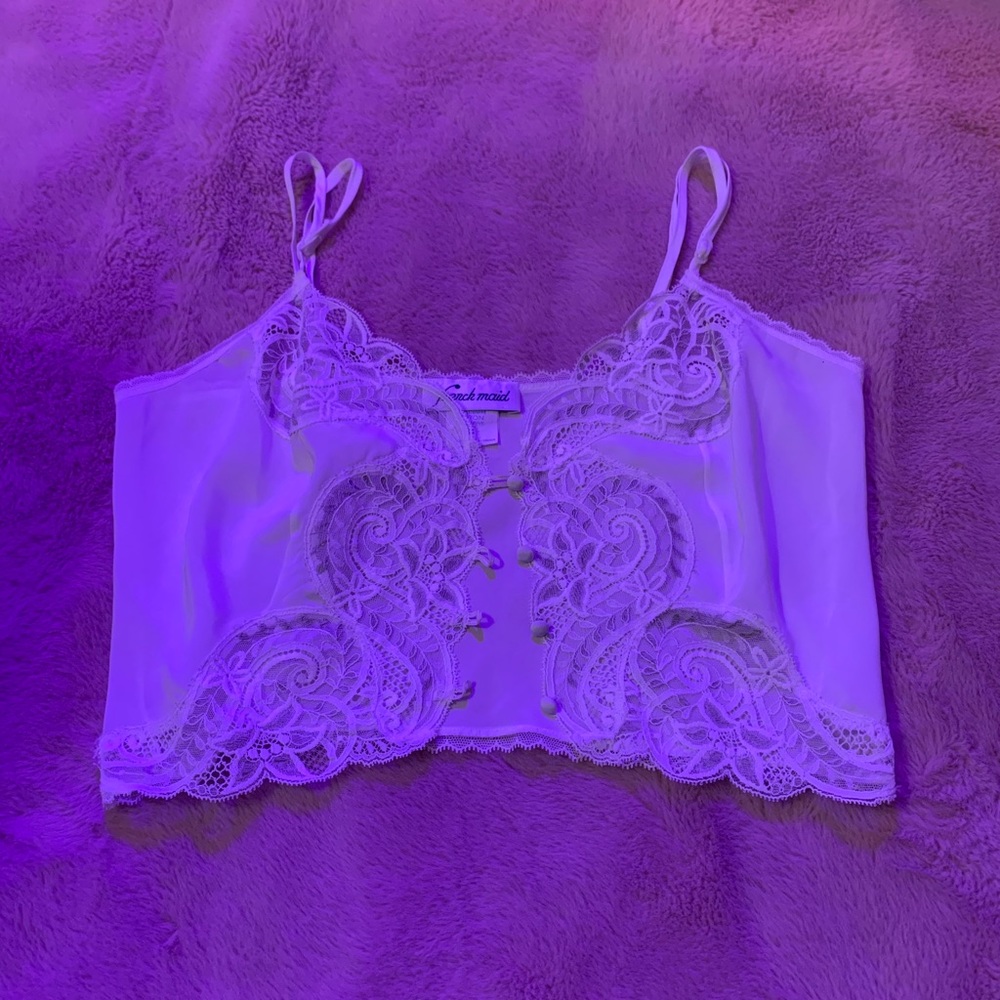 white crop top, XS